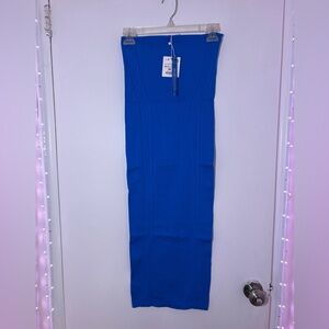 Strapless Blue Dress